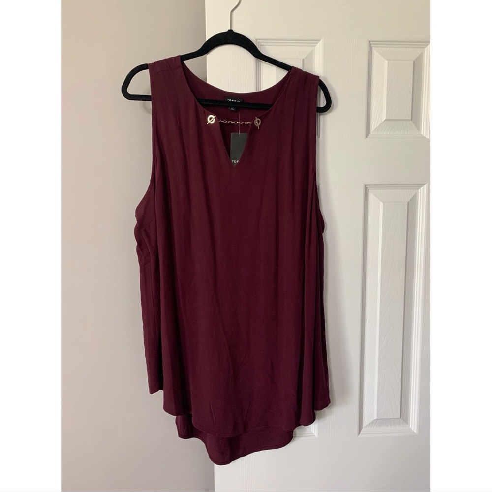 NWT Torrid Burgundy Chain Neck Tank 3x